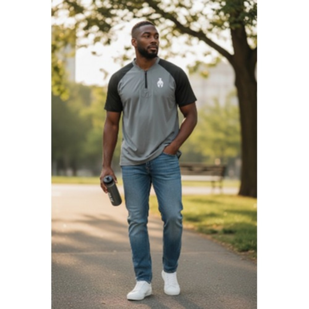 Army Of Nine Carbonwear Shirt Men's 2XL Gray Black Quarter Zip Baseball Active